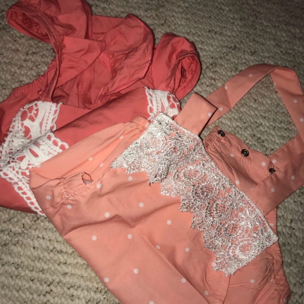RELIST 6/9 month summer rompers